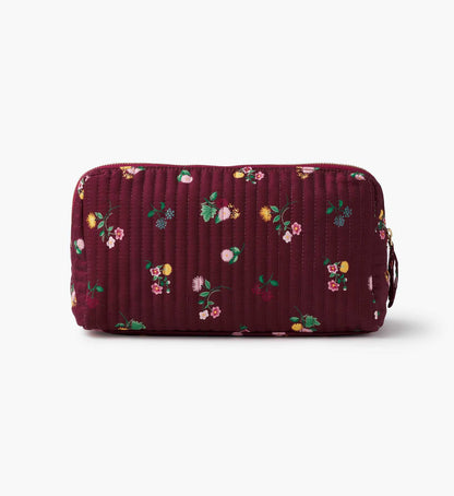 Quilted Large Cosmetic Pouch - Ditsy Dahlia