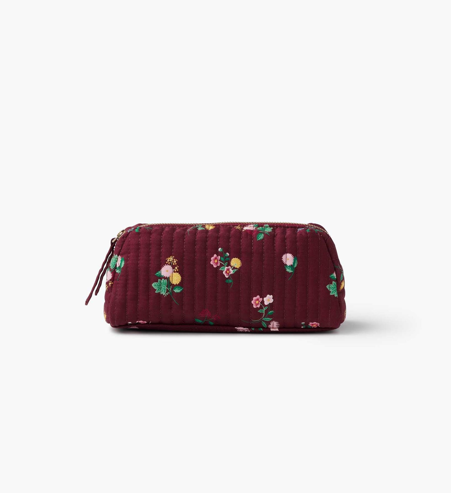 Quilted Small Cosmetic Pouch - Ditsy Dahlia - Quilted Zipper Pouch