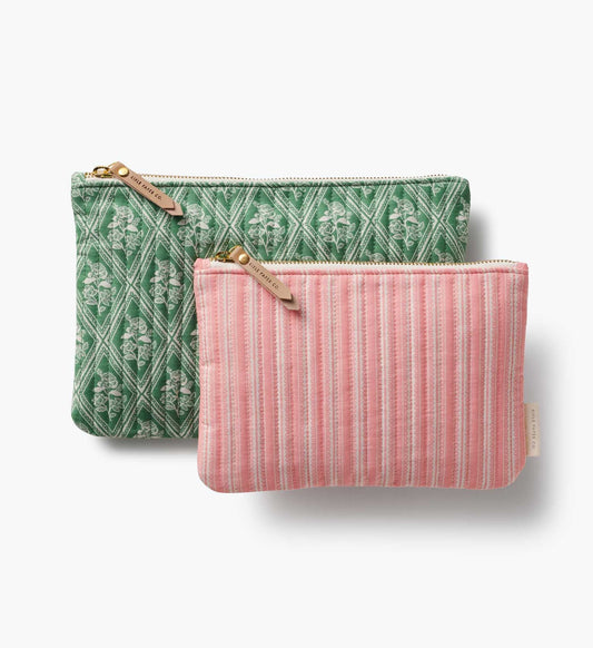 Quilted Pouch Set - Rose Study - Quilted Zipper Pouch