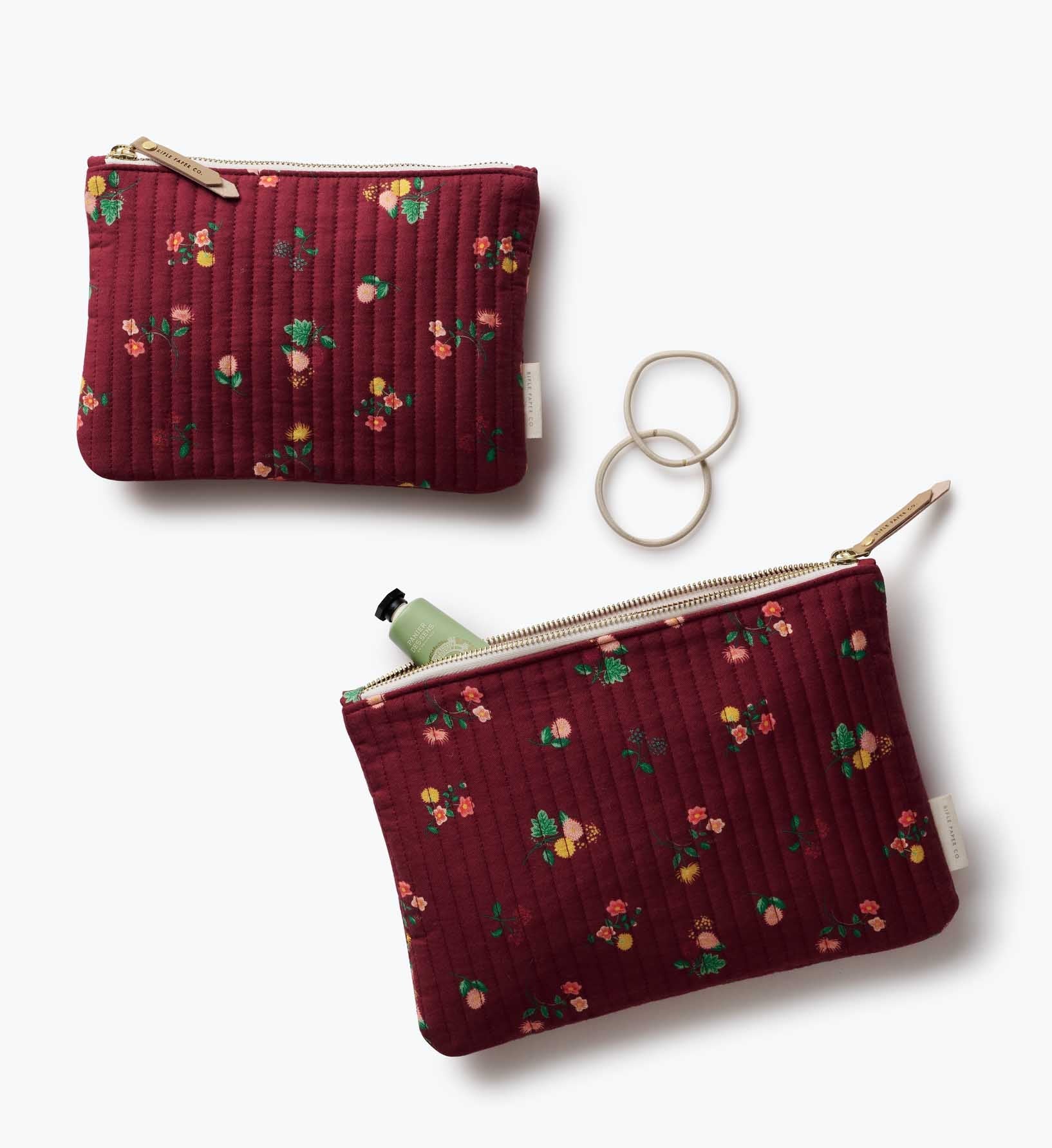 Quilted Pouch Set - Ditsy Dahlia