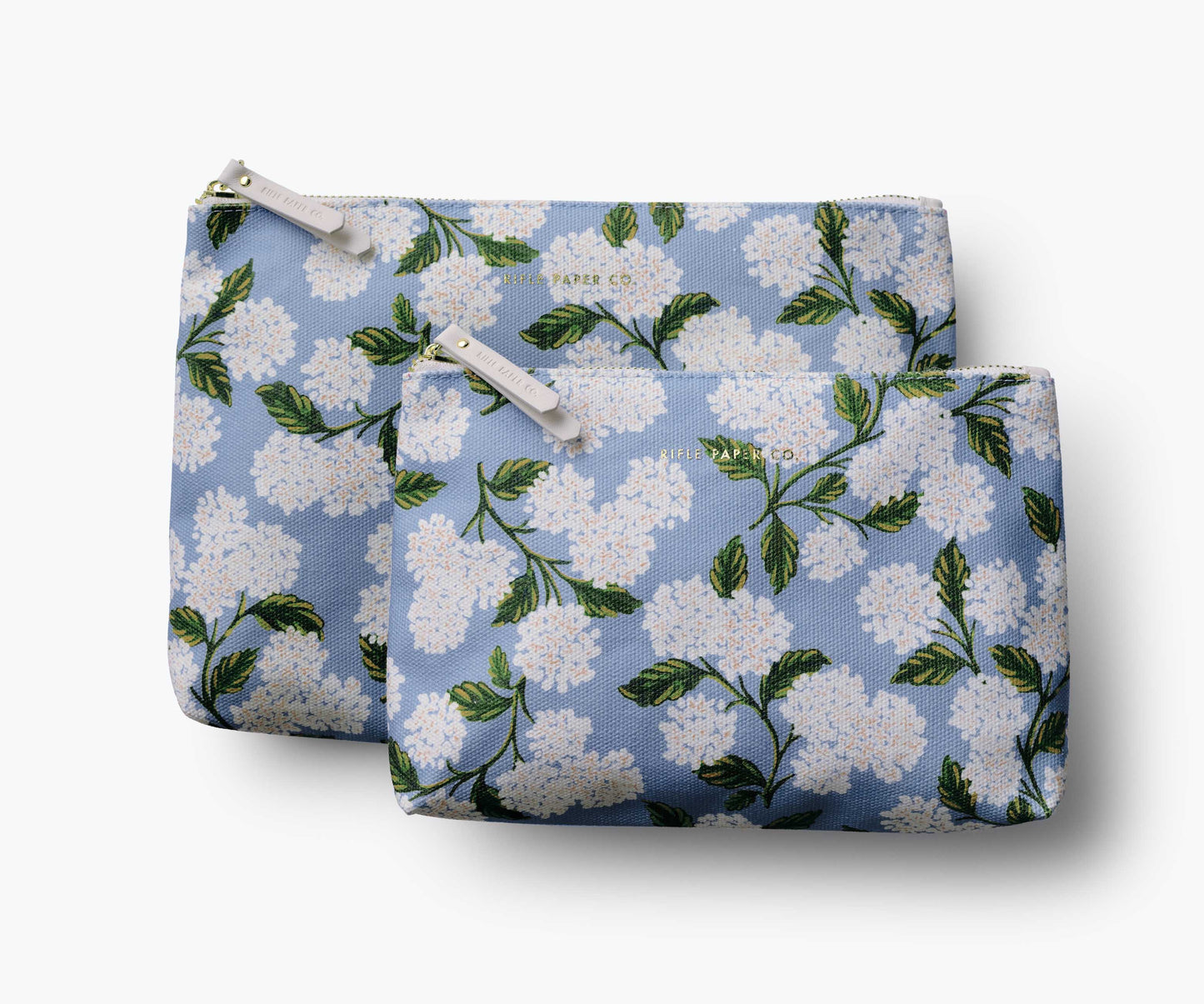 Zippered Pouch Set - Hydrangea - Quilted Zipper Pouch