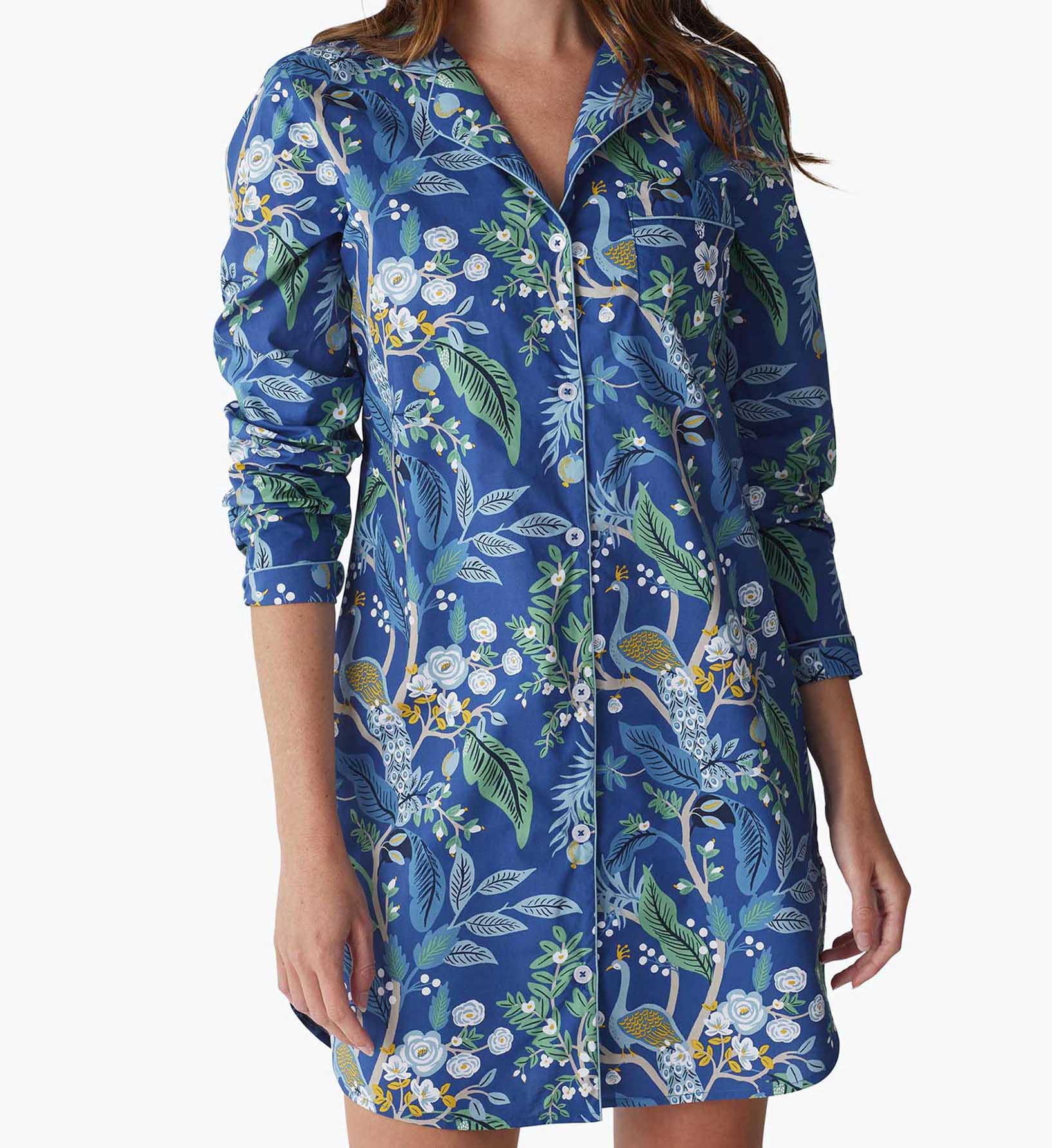Poplin Nightshirt - Peacock - Cotton Loungewear