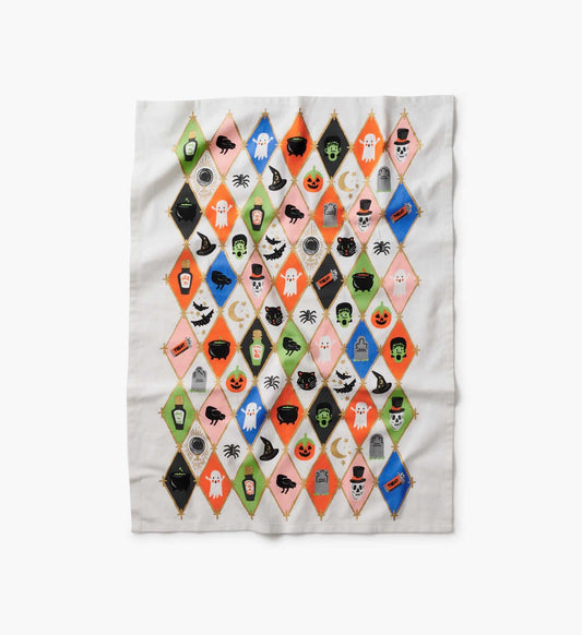 Tea Towel - Halloween Argyle - Premium Design Accessory