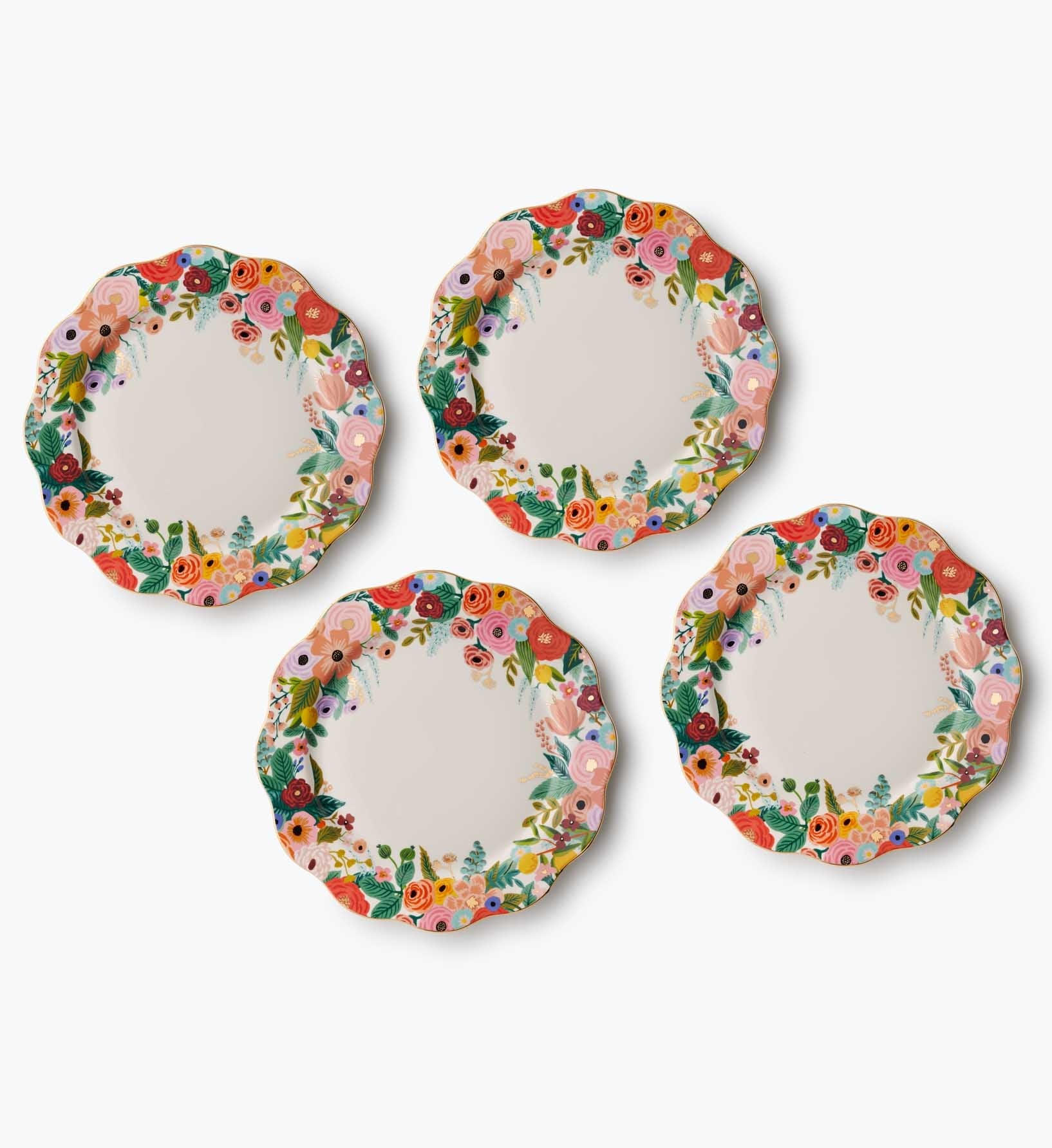 Porcelain Dinner Plate Set - Garden Party - Cotton Loungewear