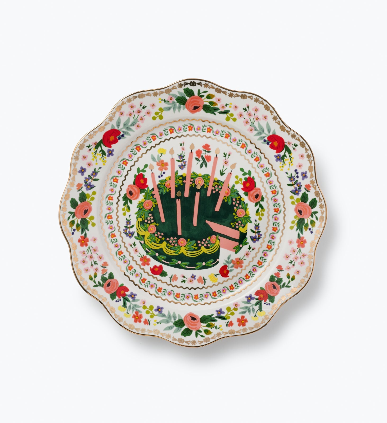 Celebration Plate - Floral Cake - Premium Design Accessory