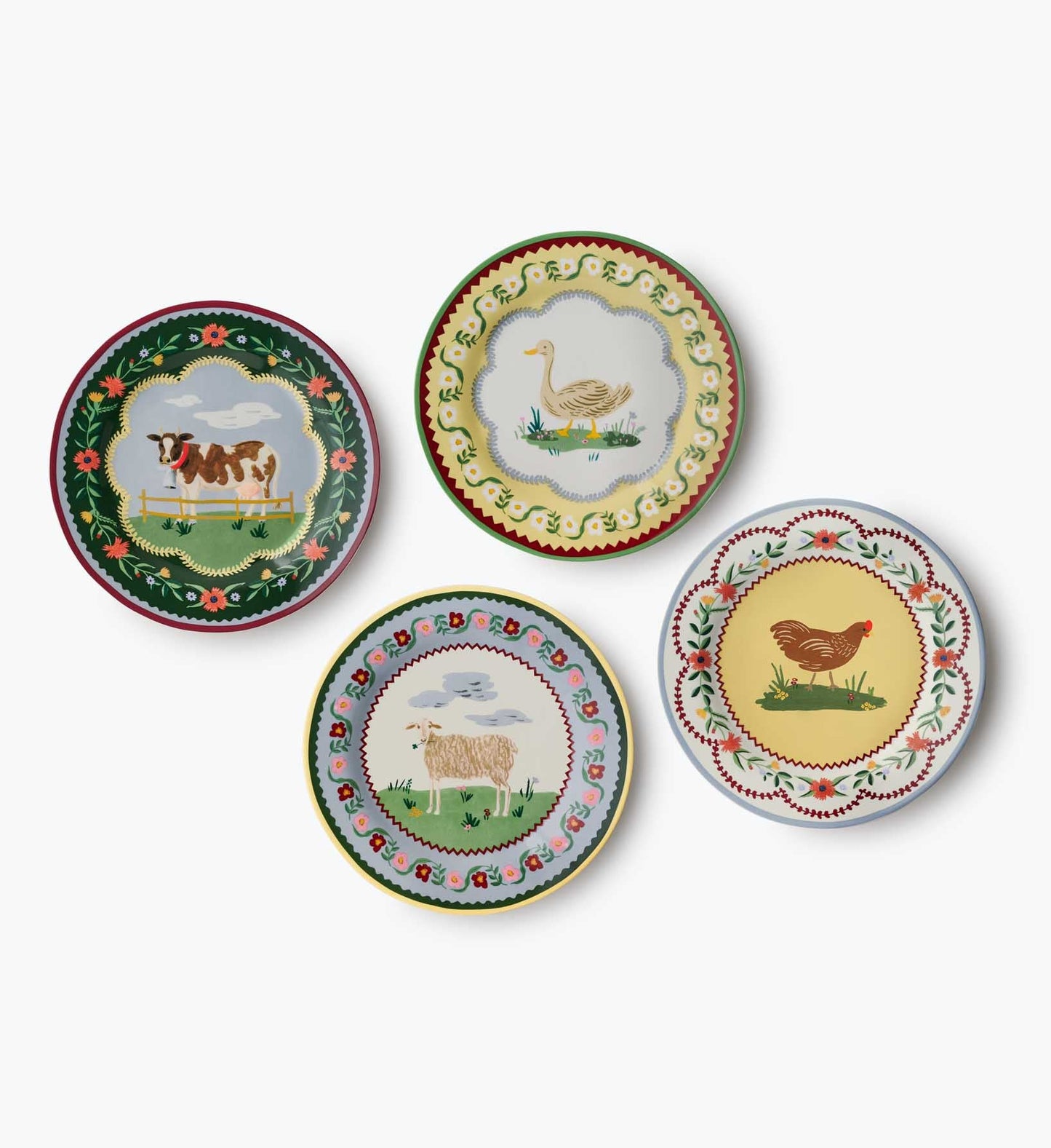 Porcelain Dessert Plate Set - Home Sweet Home - Cotton Loungewear