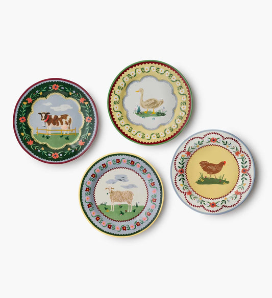 Porcelain Dessert Plate Set - Home Sweet Home - Cotton Loungewear