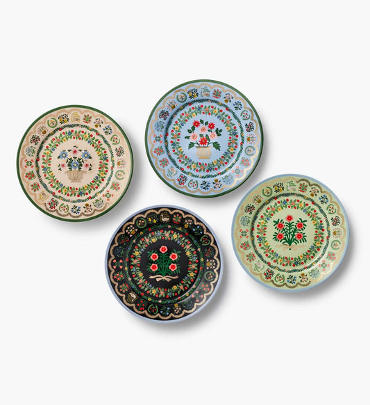 Porcelain Dessert Plate Set - Rosette - Cotton Loungewear