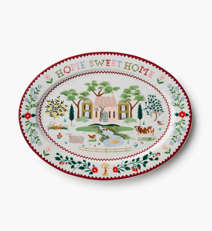 Large Porcelain Serving Platter - Home Sweet Home - Premium Design Accessory