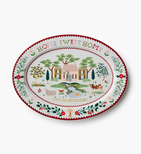 Large Porcelain Serving Platter - Home Sweet Home - Premium Design Accessory