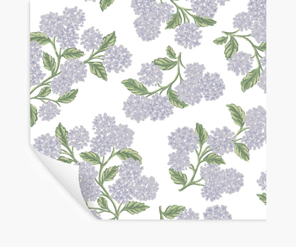 Hydrangea Peel & Stick Wallpaper - Lilac & White - Peel and Stick Wallpaper