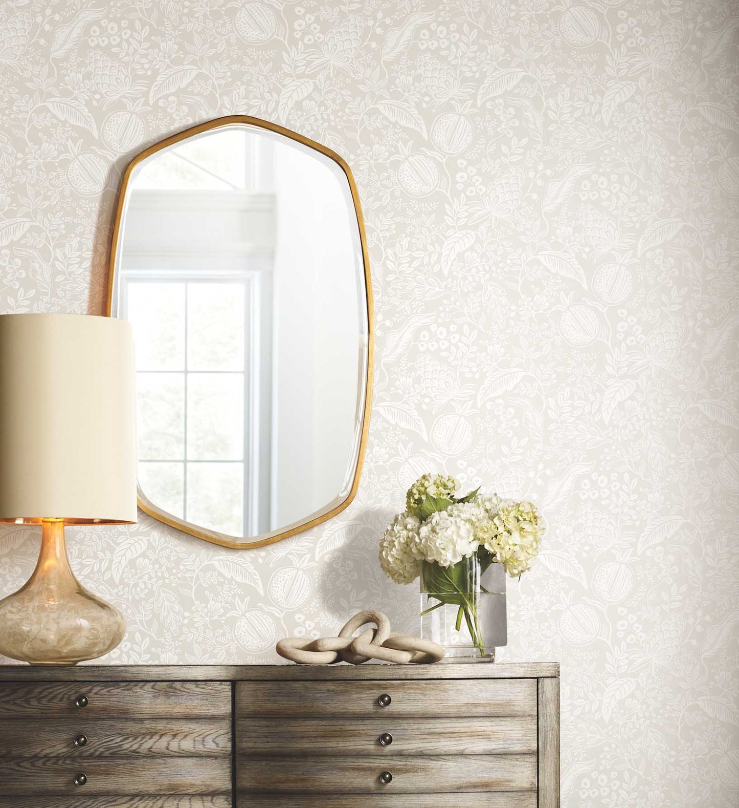 Pomegranate Peel & Stick Wallpaper - Beige & White