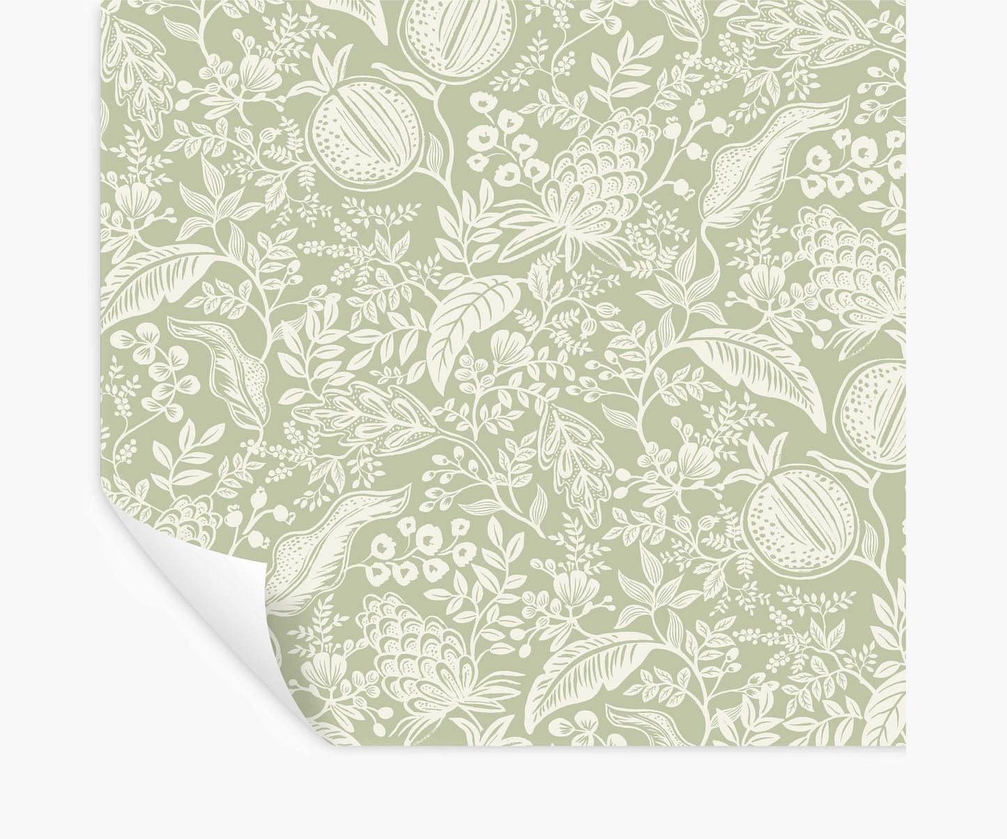 Pomegranate Peel & Stick Wallpaper - Pistachio & White - Peel and Stick Wallpaper