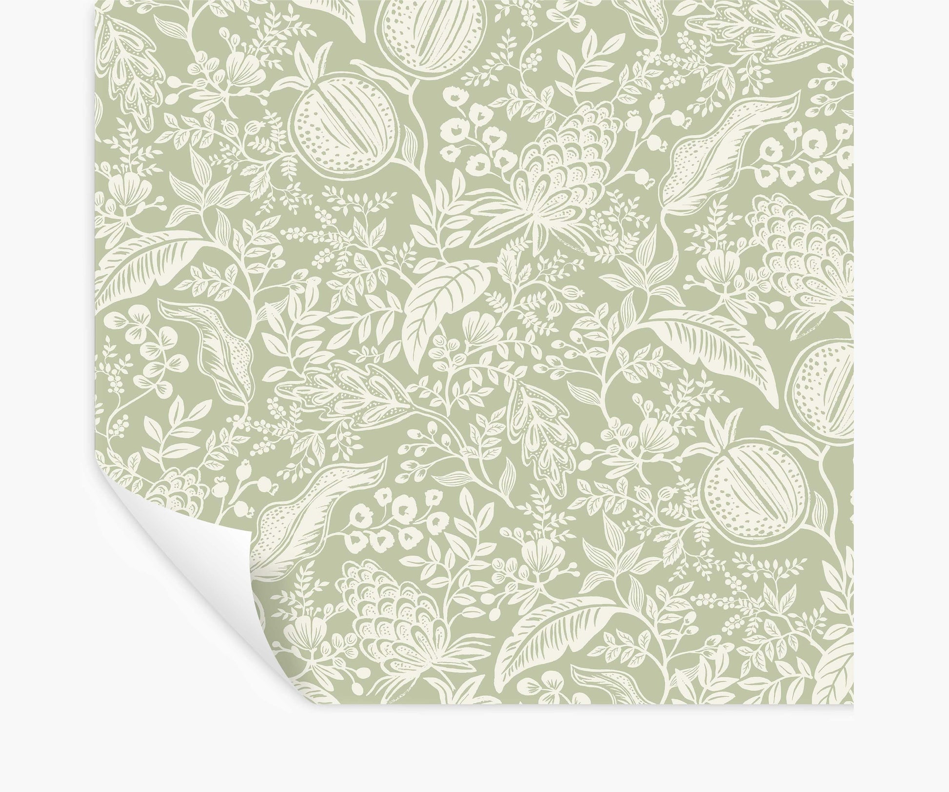 Pomegranate Peel & Stick Wallpaper - Pistachio & White - Peel and Stick Wallpaper