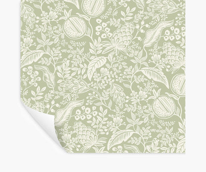 Pomegranate Peel & Stick Wallpaper - Pistachio & White - Peel and Stick Wallpaper