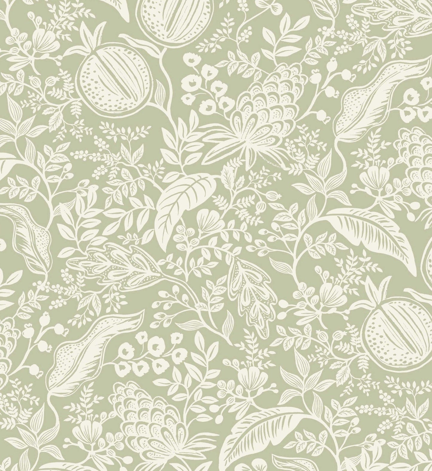 Pomegranate Peel & Stick Wallpaper - Pistachio & White