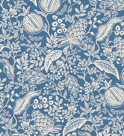Pomegranate Peel & Stick Wallpaper - Blue & Ivory