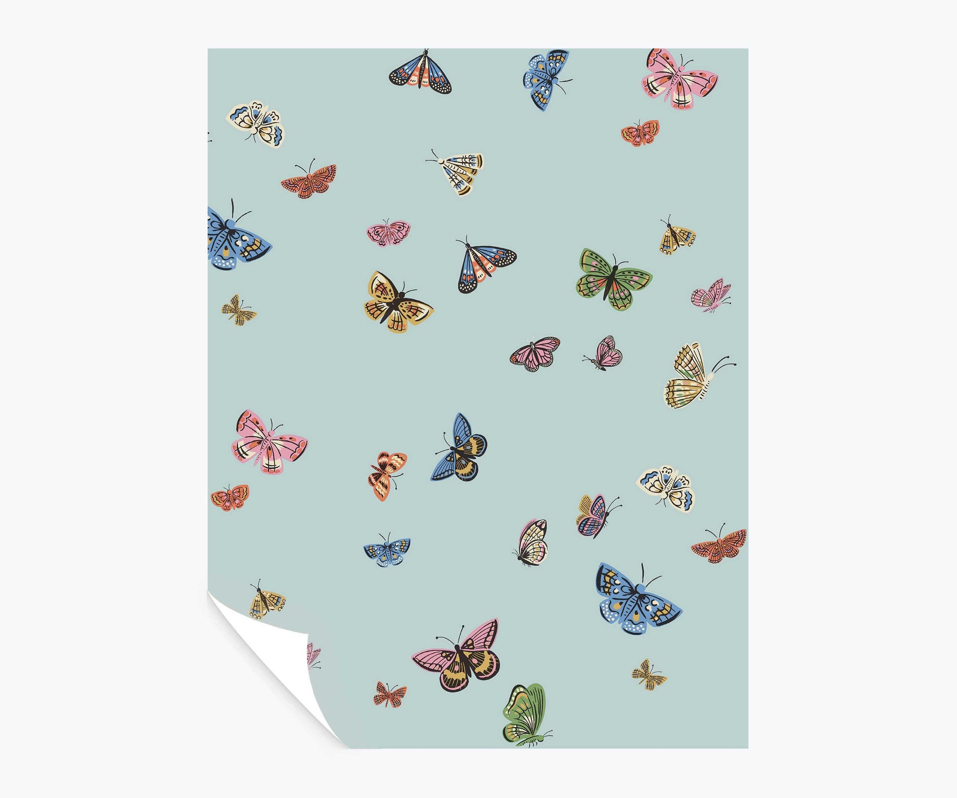 Butterfly House Peel & Stick Wallpaper Sample - Light Blue - Peel and Stick Wallpaper