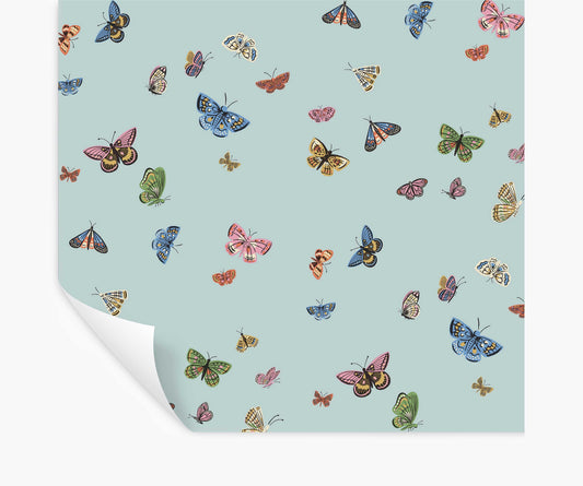Butterfly House Peel & Stick Wallpaper - Light Blue - Peel and Stick Wallpaper