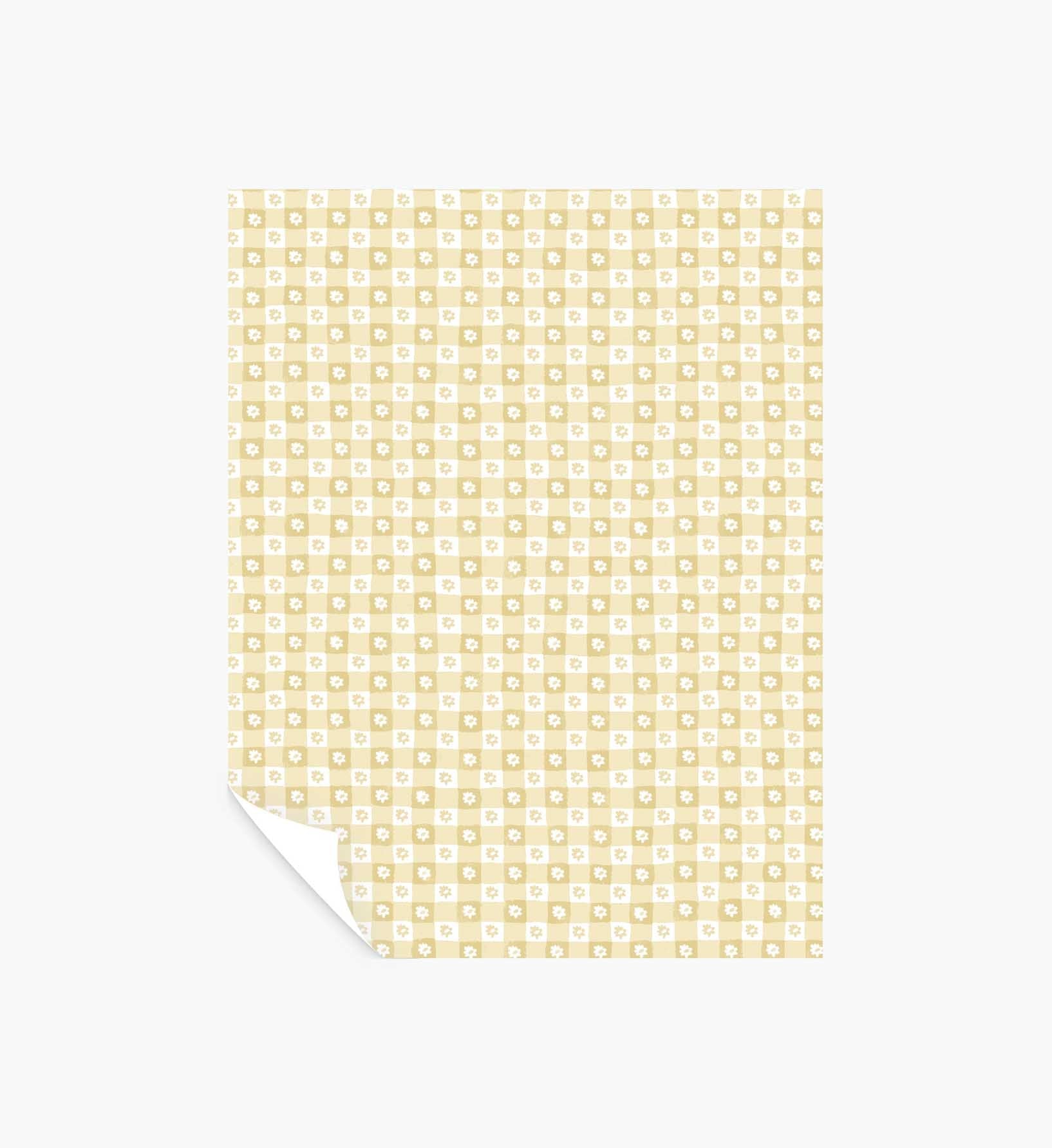 Daisy Gingham Peel & Stick Wallpaper Sample - Gold - Peel and Stick Wallpaper