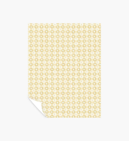 Daisy Gingham Peel & Stick Wallpaper Sample - Gold - Peel and Stick Wallpaper