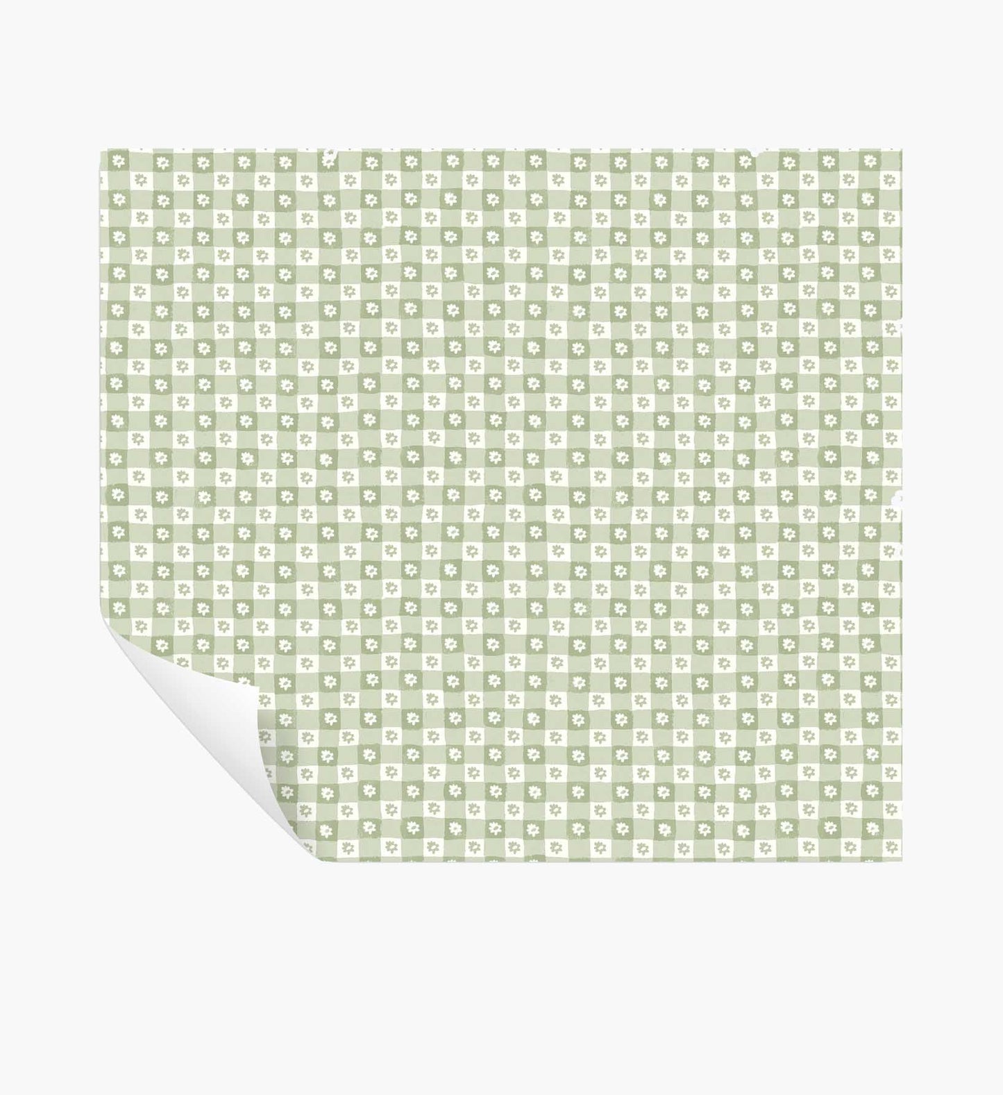 Daisy Gingham Peel & Stick Wallpaper - Green - Peel and Stick Wallpaper
