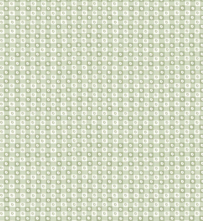 Daisy Gingham Peel & Stick Wallpaper - Green
