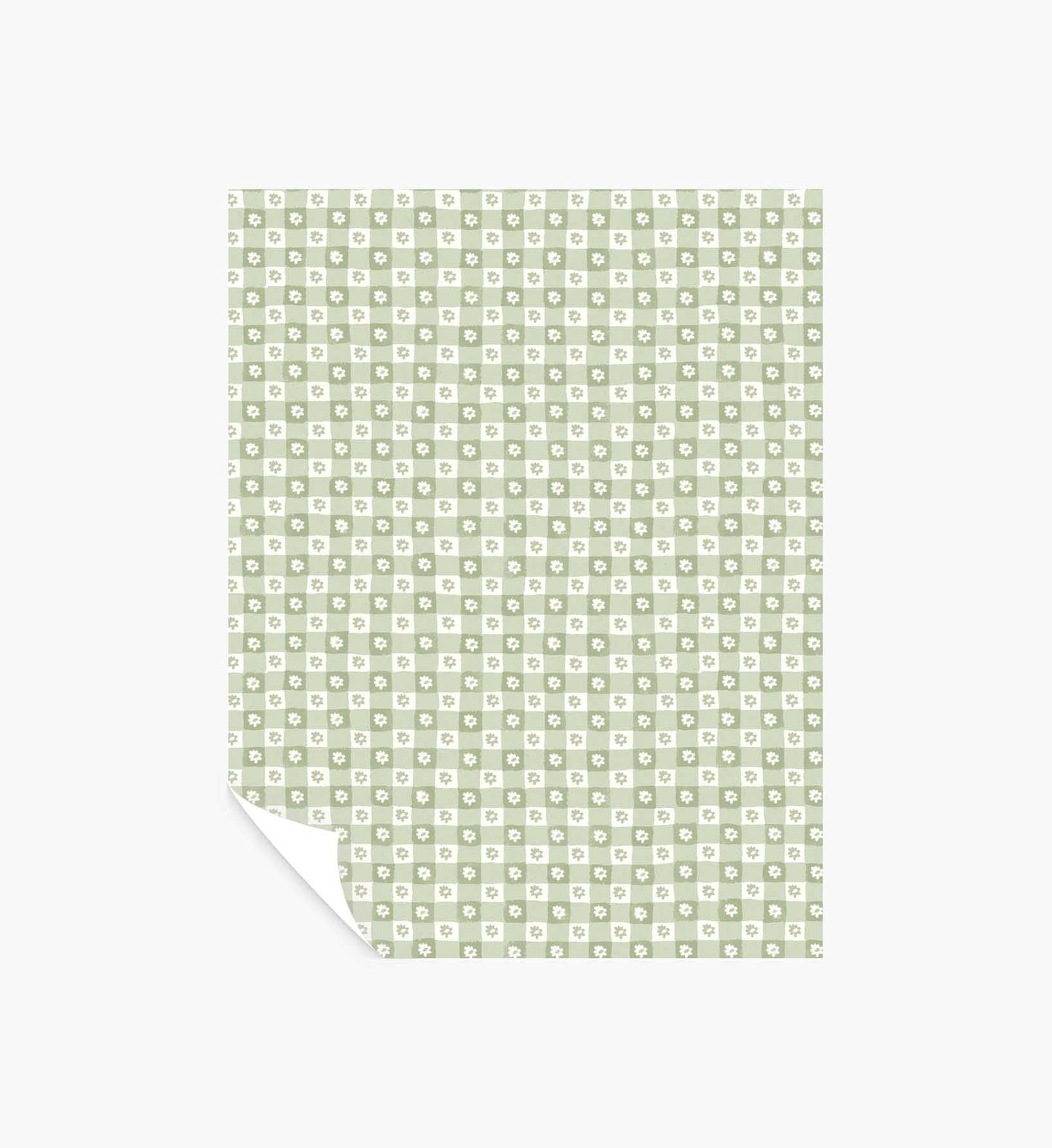 Daisy Gingham Peel & Stick Wallpaper Sample - Green - Peel and Stick Wallpaper