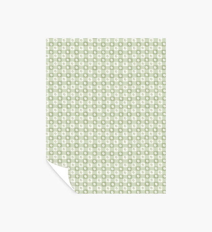 Daisy Gingham Peel & Stick Wallpaper Sample - Green - Peel and Stick Wallpaper