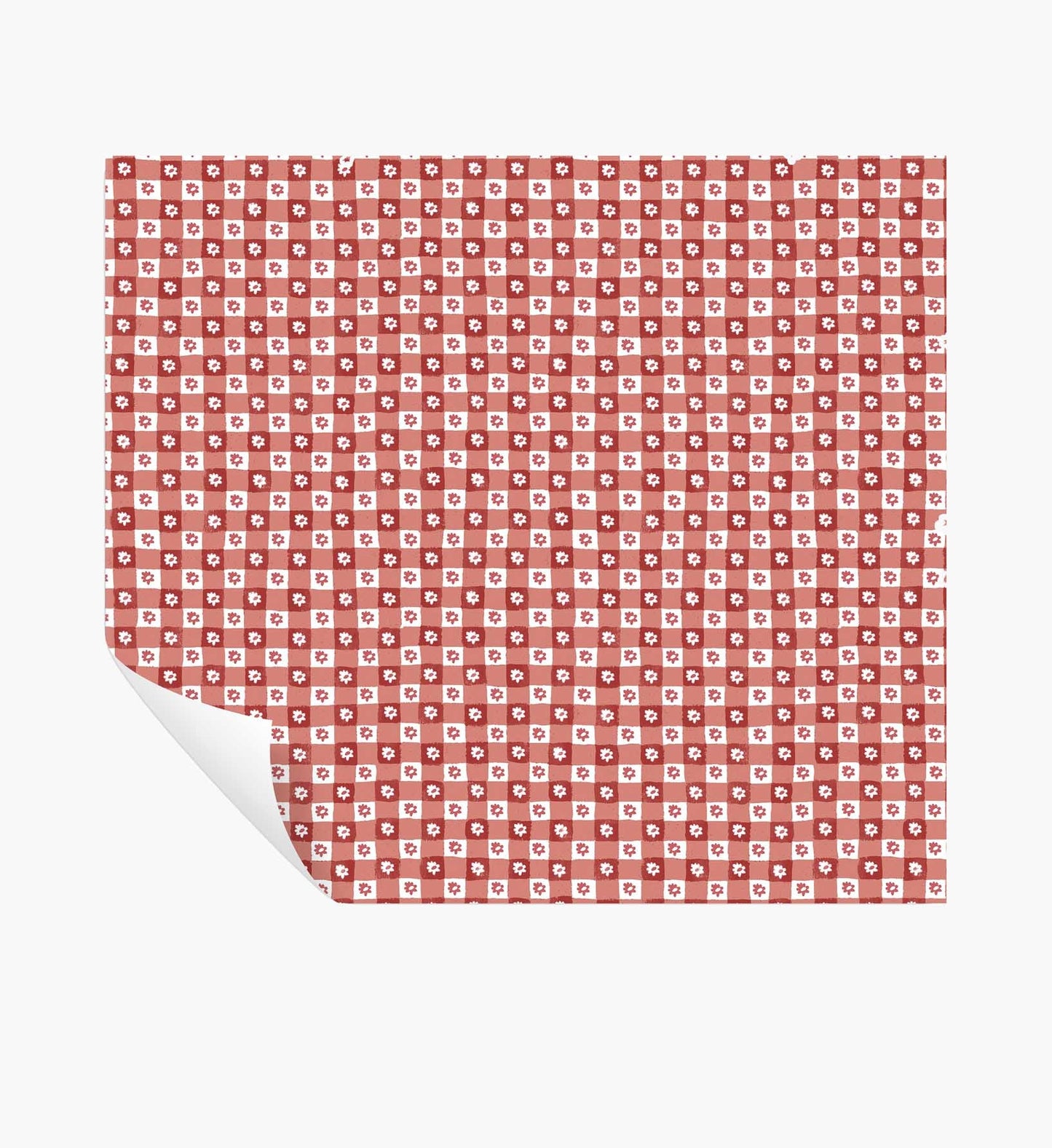 Daisy Gingham Peel & Stick Wallpaper - Red - Peel and Stick Wallpaper