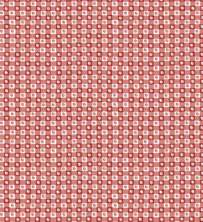 Daisy Gingham Peel & Stick Wallpaper Sample - Red