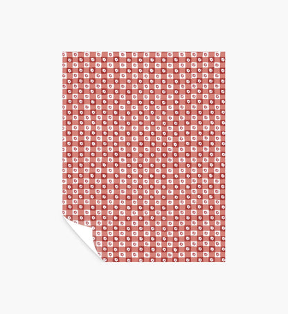 Daisy Gingham Peel & Stick Wallpaper Sample - Red - Peel and Stick Wallpaper