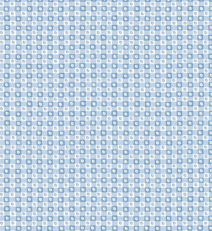 Daisy Gingham Peel & Stick Wallpaper Sample - Blue