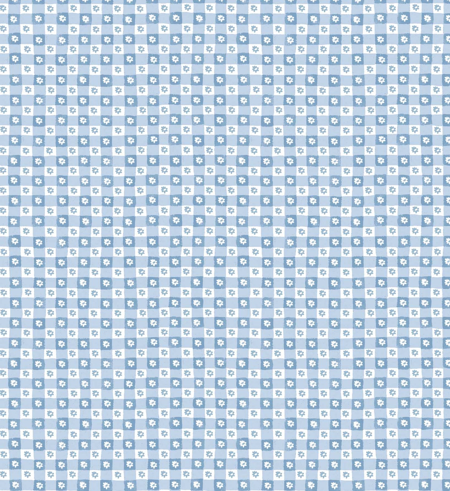 Daisy Gingham Peel & Stick Wallpaper - Blue
