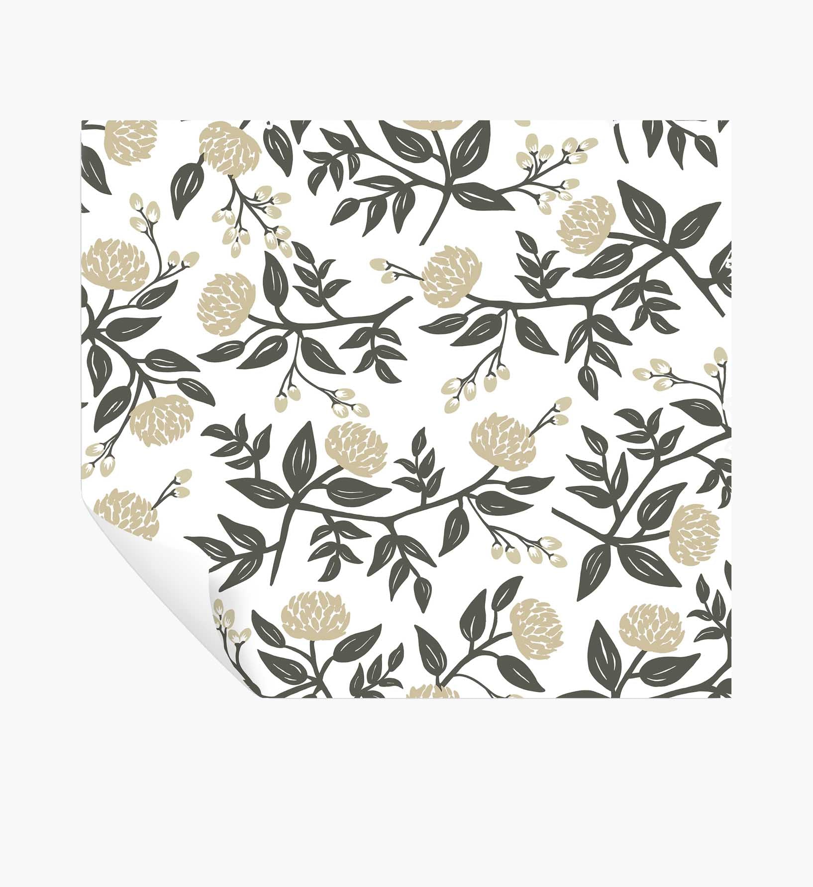 Peonies Peel & Stick Wallpaper - White - Peel and Stick Wallpaper