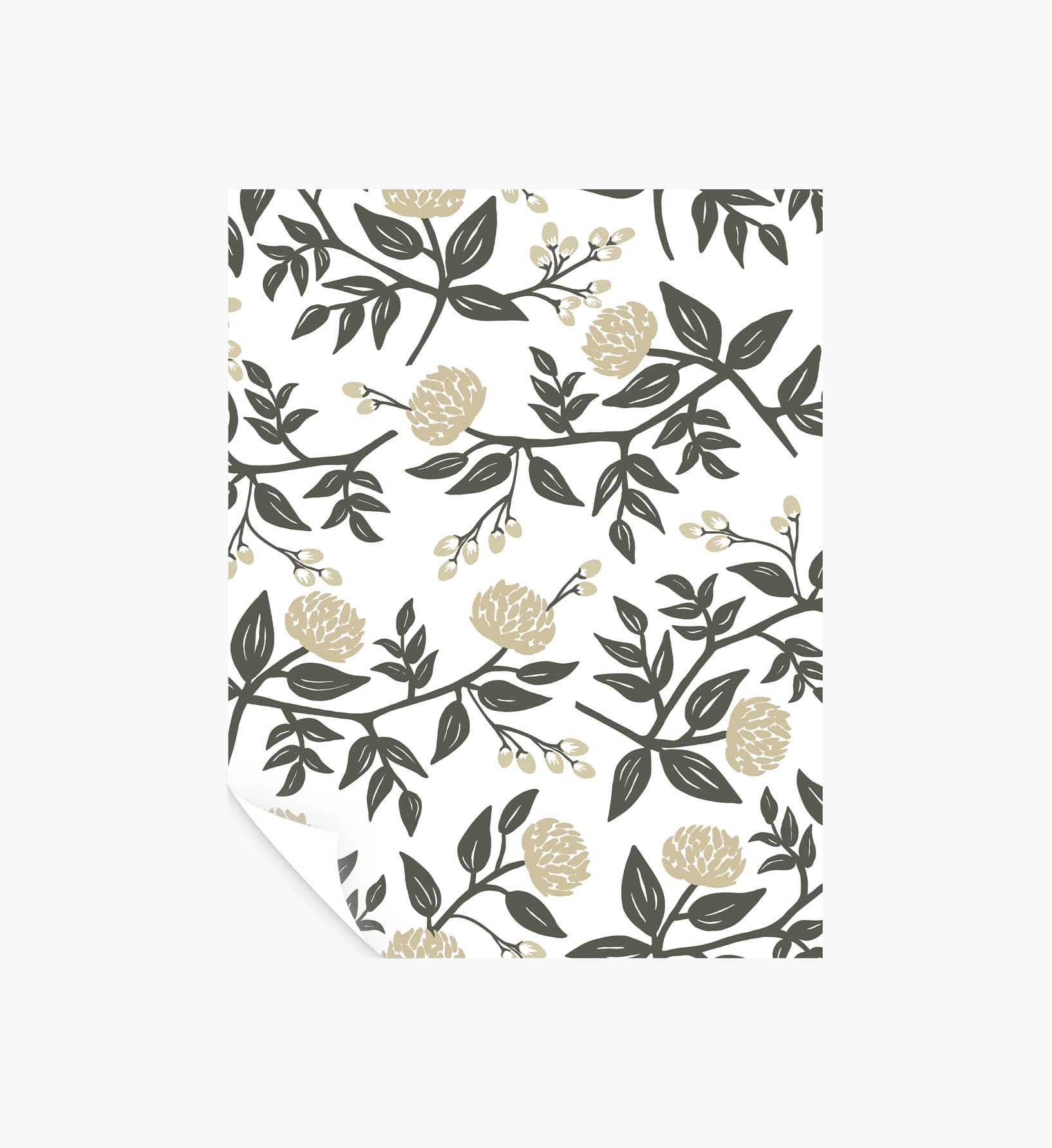 Peonies Peel & Stick Wallpaper Sample - White - Peel and Stick Wallpaper