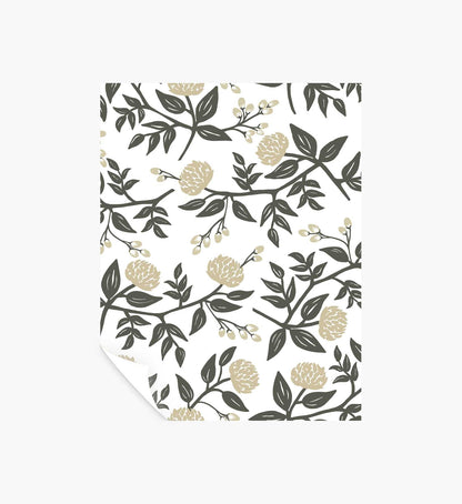 Peonies Peel & Stick Wallpaper Sample - White - Peel and Stick Wallpaper