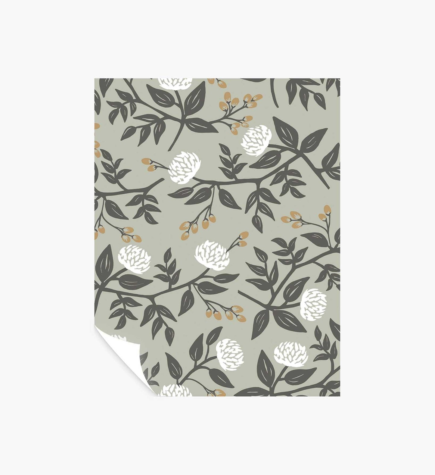 Peonies Peel & Stick Wallpaper Sample - Smoke - Peel and Stick Wallpaper