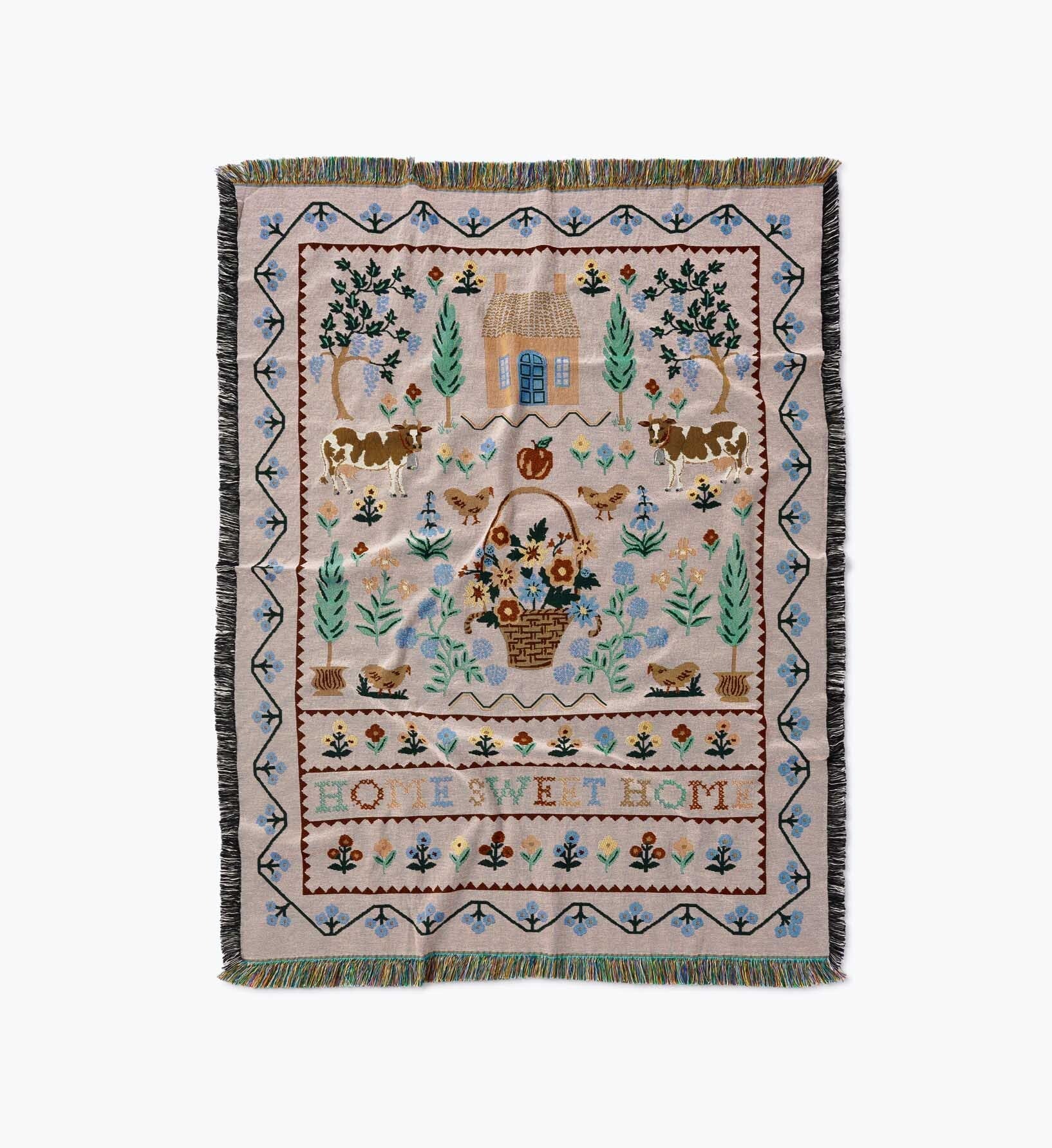 Woven Blanket - Home Sweet Home - Woven Cotton Blanket