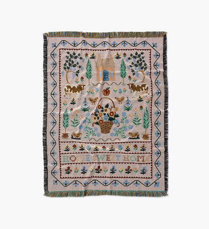 Woven Blanket - Home Sweet Home - Woven Cotton Blanket