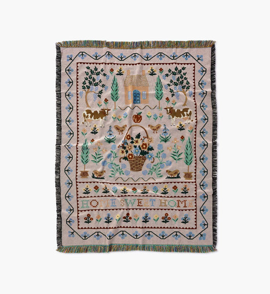 Woven Blanket - Home Sweet Home - Woven Cotton Blanket