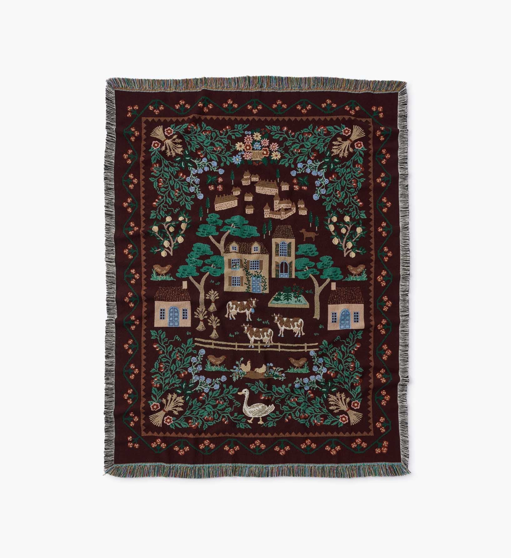Woven Blanket - Country Farm - Woven Cotton Blanket