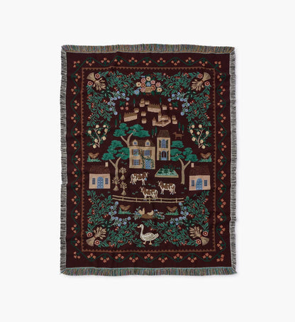 Woven Blanket - Country Farm - Woven Cotton Blanket