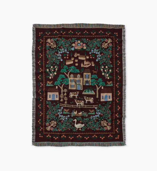 Woven Blanket - Country Farm - Woven Cotton Blanket
