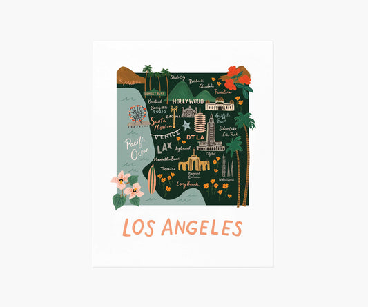 Los Angeles Map Art Print - Premium Design Accessory