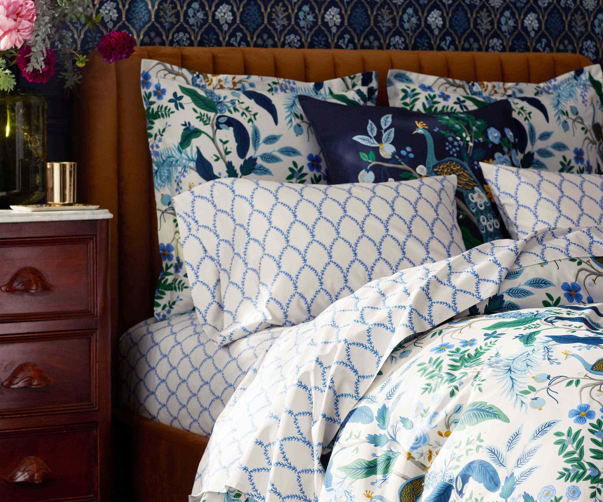 Sateen Sham - Peacock Ivory
