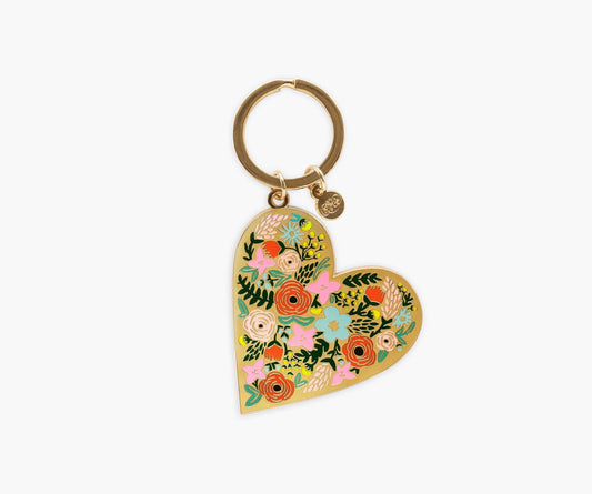Enamel Keychain - Floral Heart - Enamel Keychain