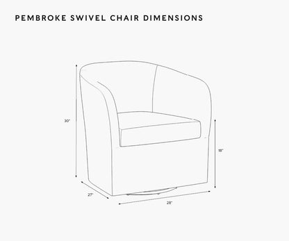 Pembroke Swivel Chair - Peacock