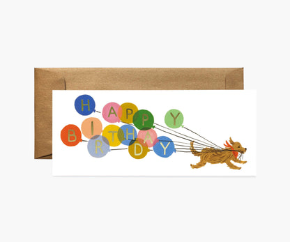 Birthday Balloon Money Holder Birthday Card - Single Card - Greeting Card with Envelope