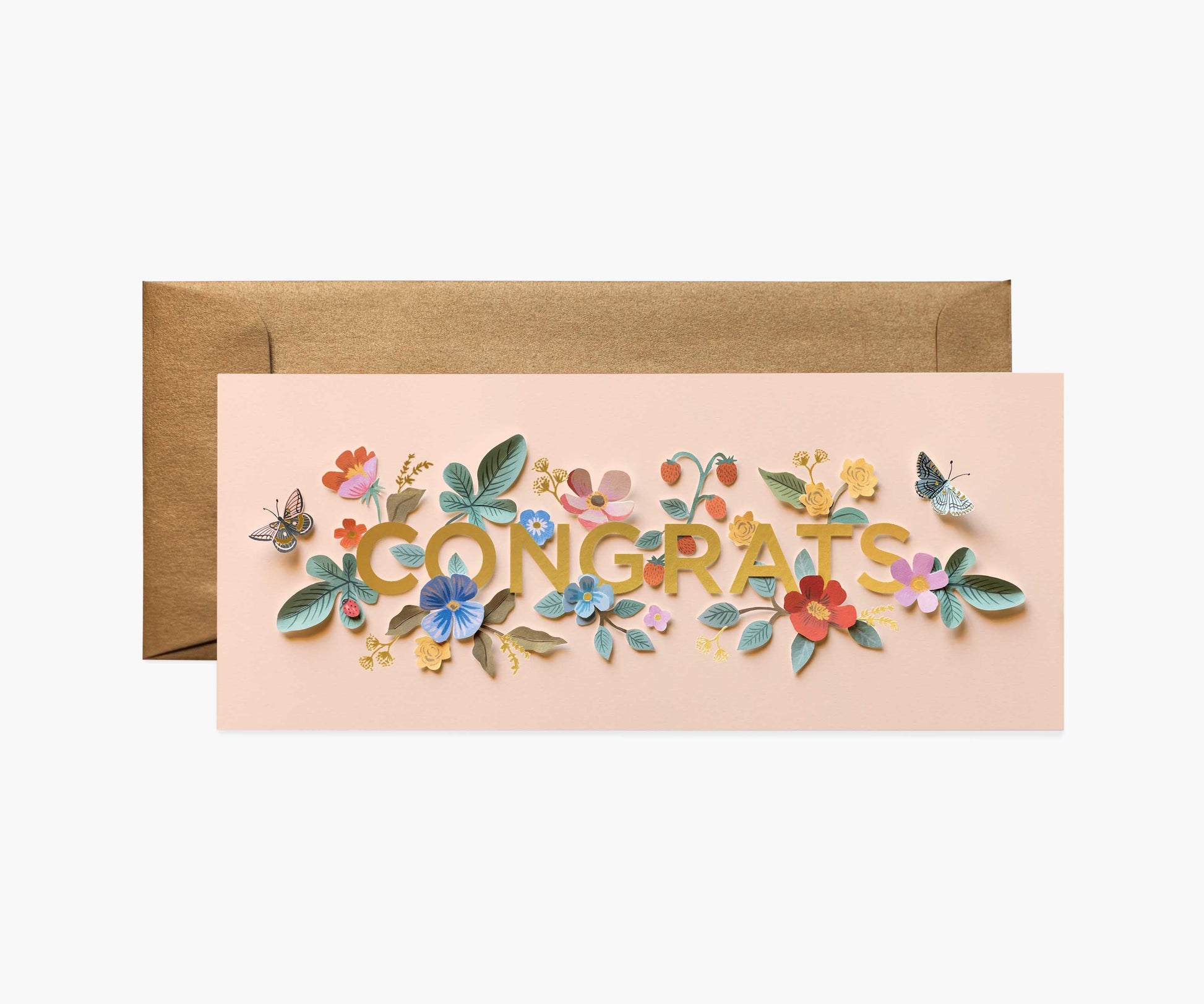Cut Paper Money Holder Congrats Card - Single Card - Greeting Card with Envelope